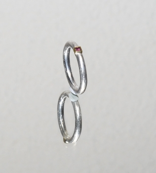 Ring aus Silber mit Gold und Rodolith